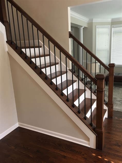 how to add a metal stair railing inside house|diy indoor stair railing.